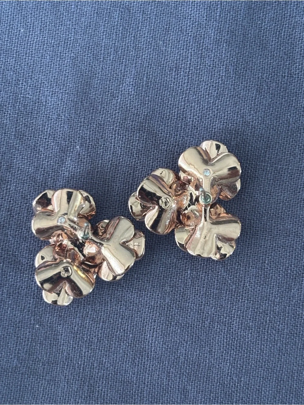 kate spade Rose Gold Floral Cluster Earrings with Crystal Centers